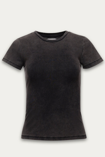 Kuwalla Tee Micro Rib Tee - Washed Black