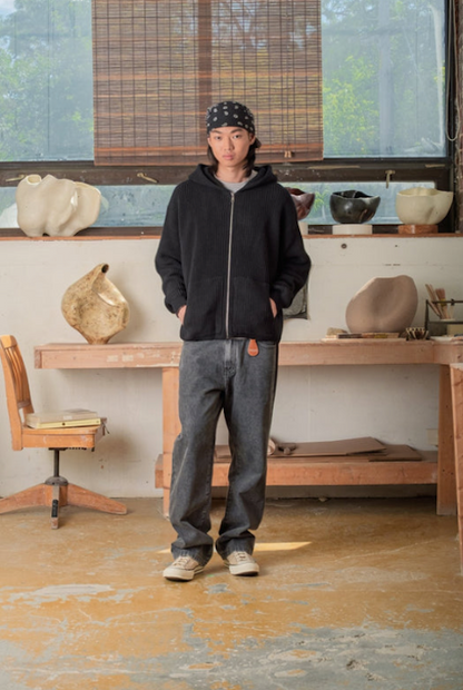 Kuwalla Tee Knitted Zip Hoodie - Black