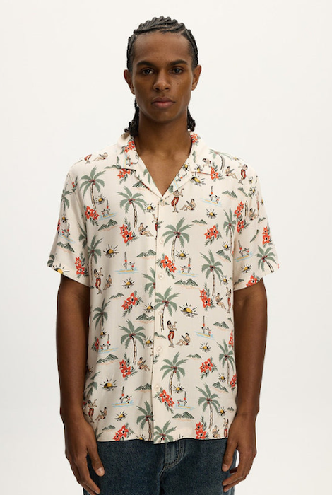 Kuwalla-Tee Boxy Beach Shirt - Hawaii Aop