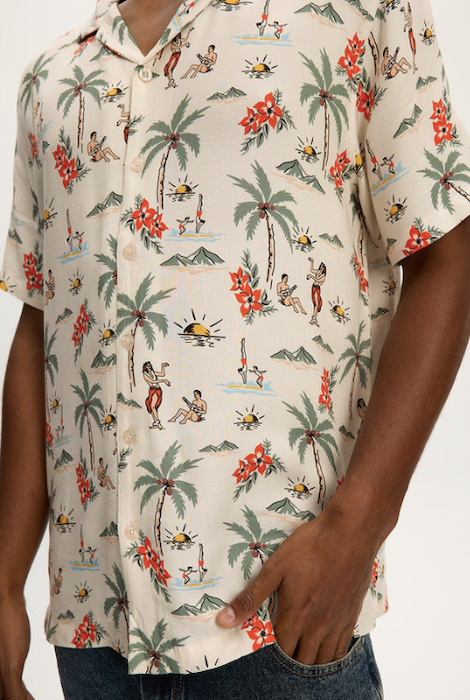 Kuwalla-Tee Boxy Beach Shirt - Hawaii Aop