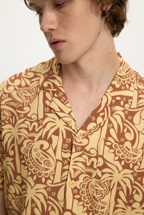 KUWALLA TEE Linen Printed Yacht Shirt 2.0 - Terra Cotta AOP