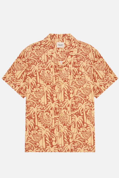 KUWALLA TEE Linen Printed Yacht Shirt 2.0 - Terra Cotta AOP