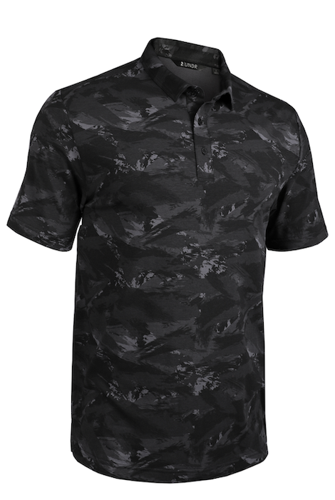 2UNDR The Draper Polo - Black Storm, men's polo shirt product photograph
