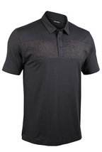 2UNDR Pacino Short Sleeve Polo - Black/Coastal Black, men's polo shirt product photograph