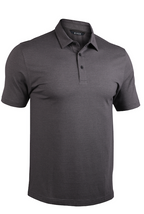 2UNDR The Microstripe Polo - Black Microstripe, men's polo shirt product photograph
