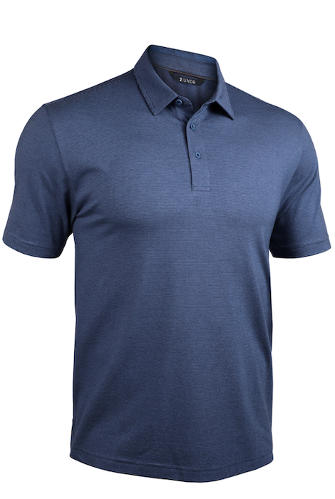 2UNDR The Microstripe Polo - Glacial Microstripe, men's polo shirt product photograph