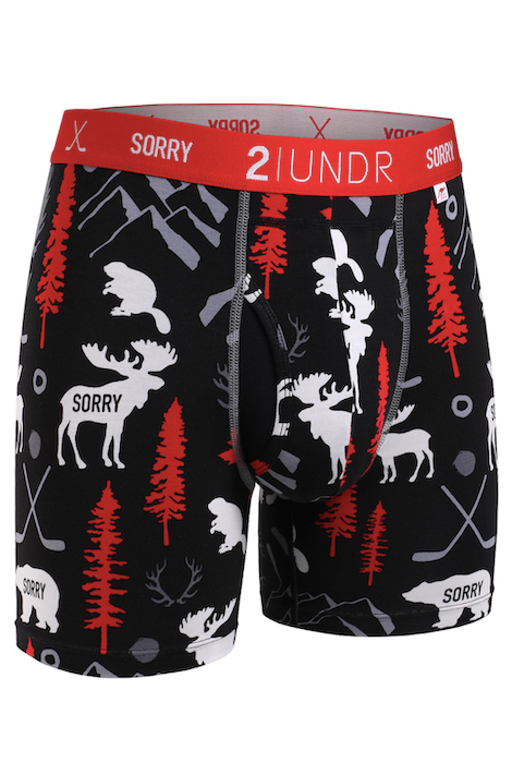 2UNDR Swing Shift 6" Boxer Brief - Sorry Eh, men's underwear product photograph