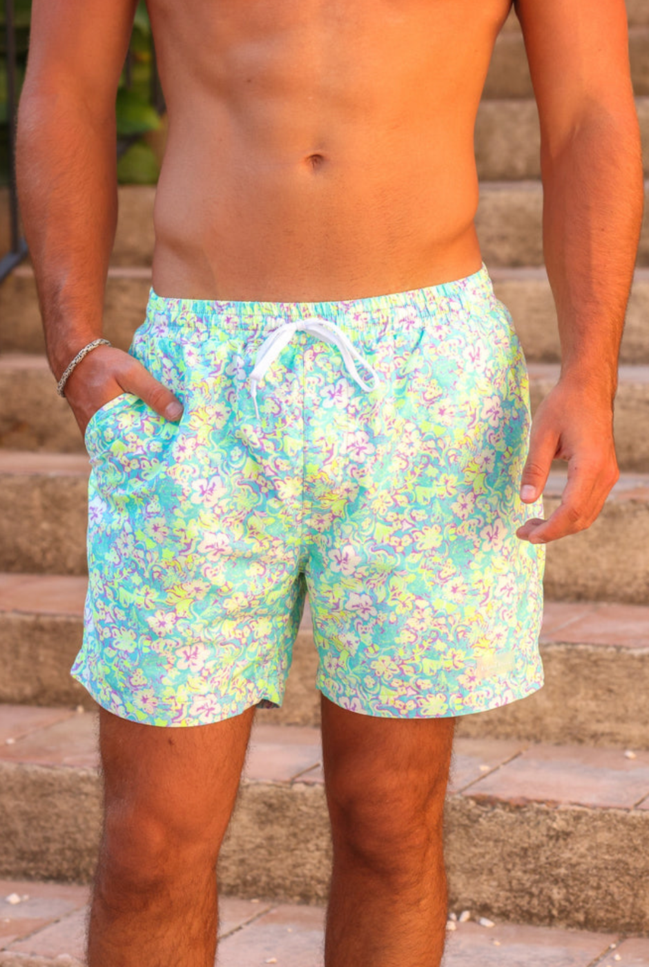 KULANI KINIS MEN'S SWIM TRUNKS - HIBISCUS FIZZ