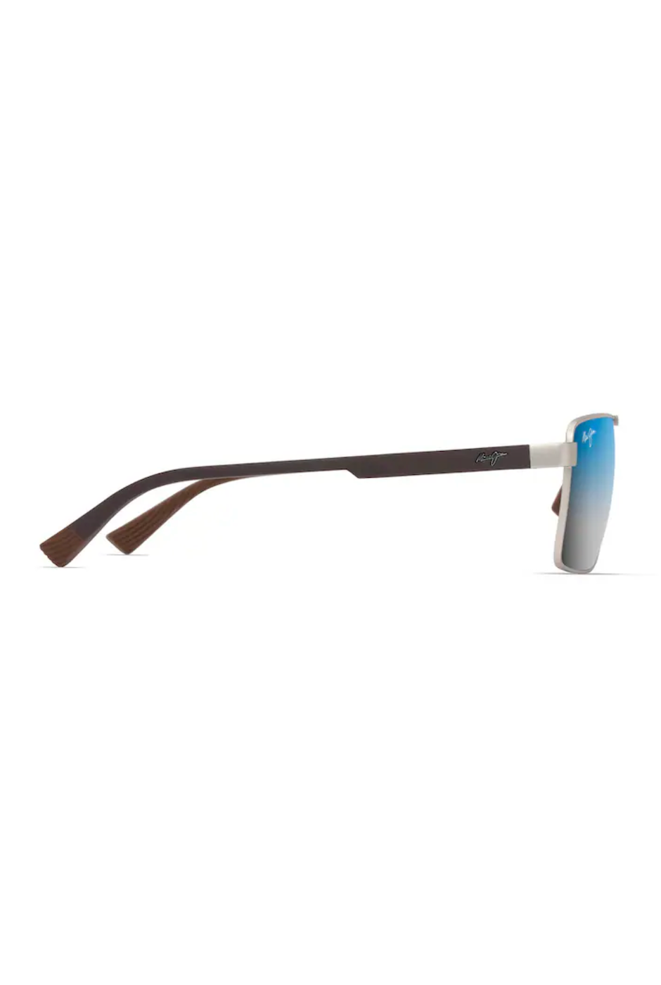 MAUI JIM PIHA - MATTE SILVER WITH BROWN/DUAL MIRROR BLUE TO SILVER