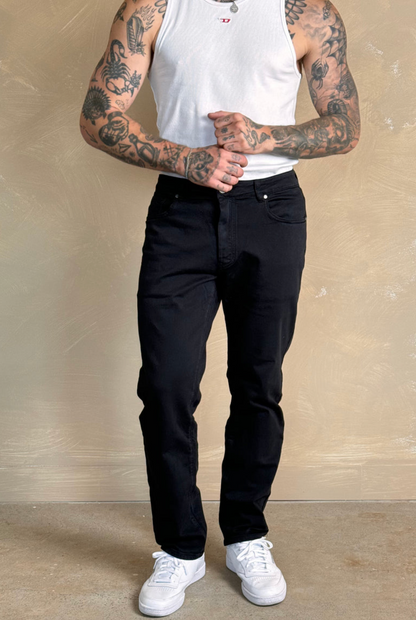 KUWALLA TEE SUPER STRETCH DENIM SLIM - BLACK