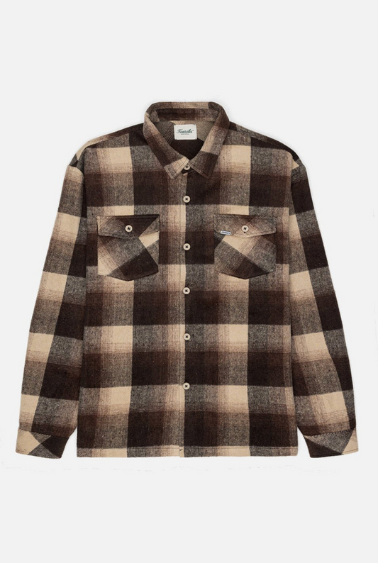 KUWALLA TEE FLANNEL OVERSHIRT - BROWN