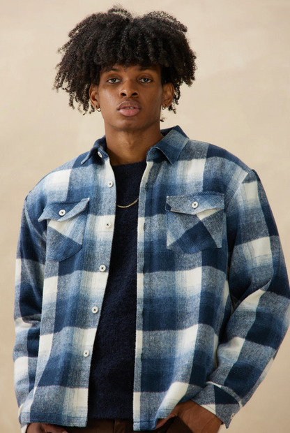 KUWALLA TEE FLANNEL OVERSHIRT - BLUE