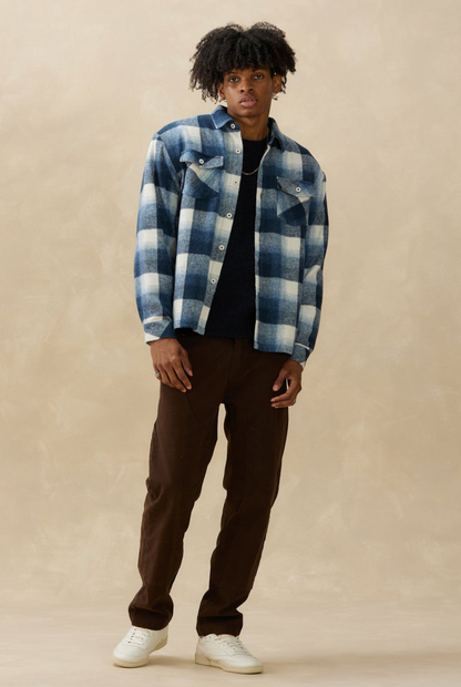 KUWALLA TEE FLANNEL OVERSHIRT - BLUE