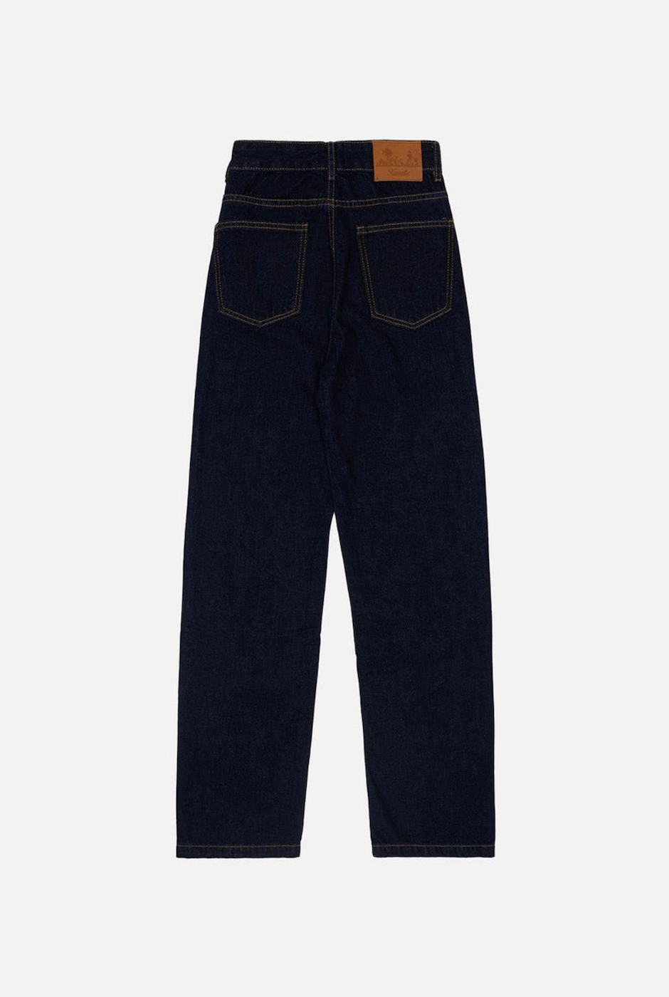 Camiseta Kuwalla de tiro alto en denim con efecto envejecido