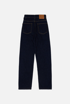 Camiseta Kuwalla de tiro alto en denim con efecto envejecido