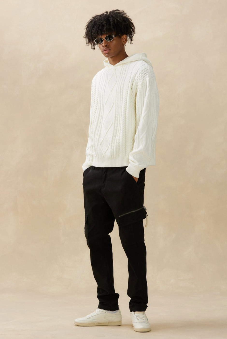 Kuwalla Tee Cable Hood Sweater - Cream