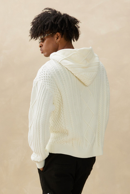 Kuwalla Tee Cable Hood Sweater - Cream