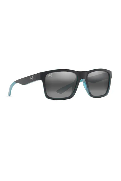 MAUI JIM THE FLATS - NOIR AVEC RAYURES TURQUOISE/GRIS NEUTRE