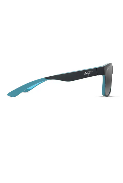 MAUI JIM THE FLATS - NOIR AVEC RAYURES TURQUOISE/GRIS NEUTRE