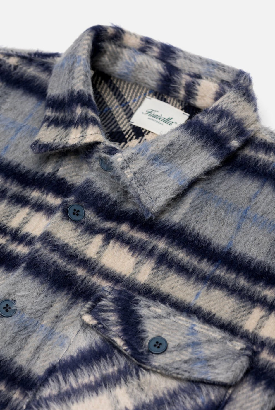 KUWALLA TEE MOHAIR OVERSHIRT - NAVY