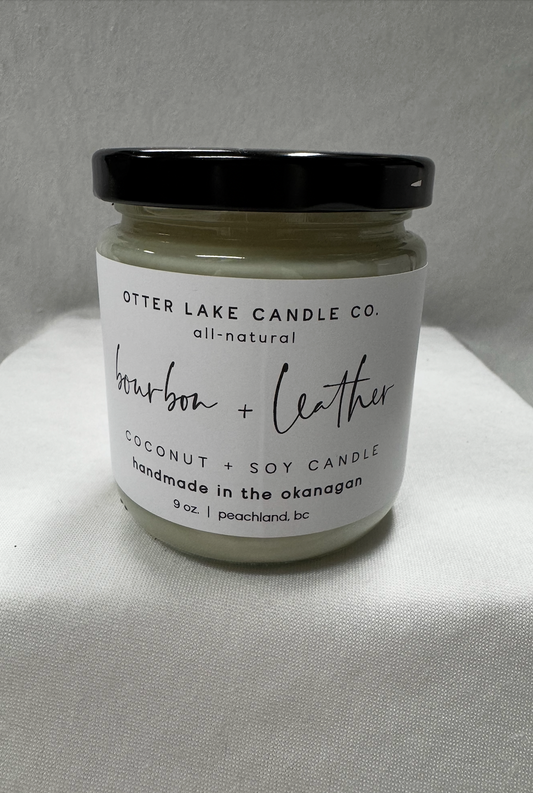 Otter Lake 9 Oz Candle Bourbon & Leather