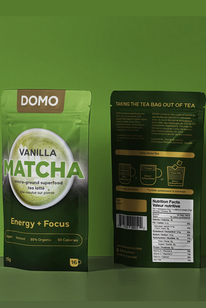 Domo Vanilla Matcha Micro Ground Instant Tea Latte