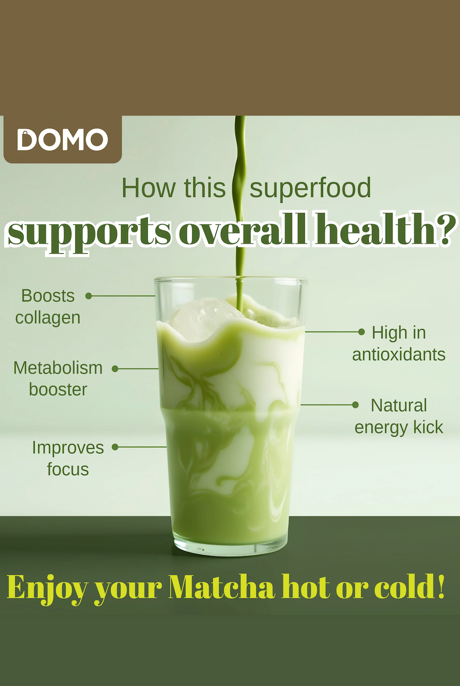 Domo Vanilla Matcha Micro Ground Instant Tea Latte