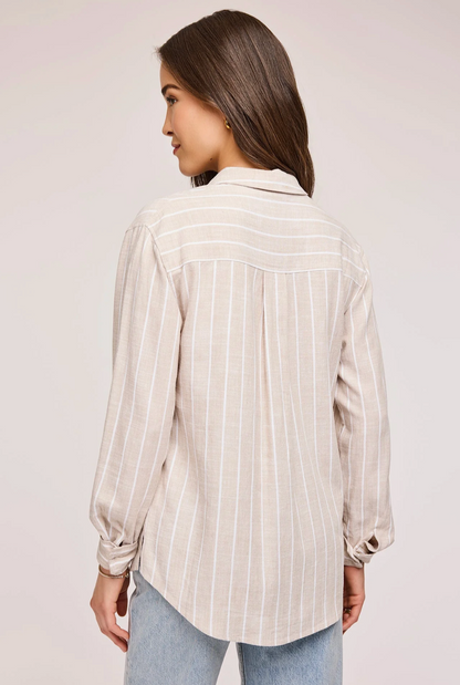 Gentle Fawn Portia Button Down Shirt - Linen Stripe