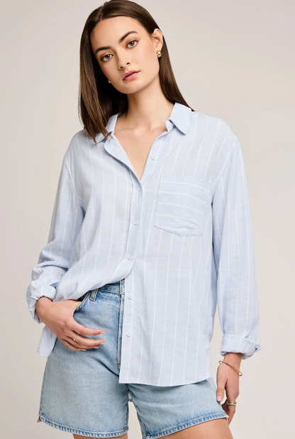 Gentle Fawn Portia Button Down Shirt - Sky Stripe