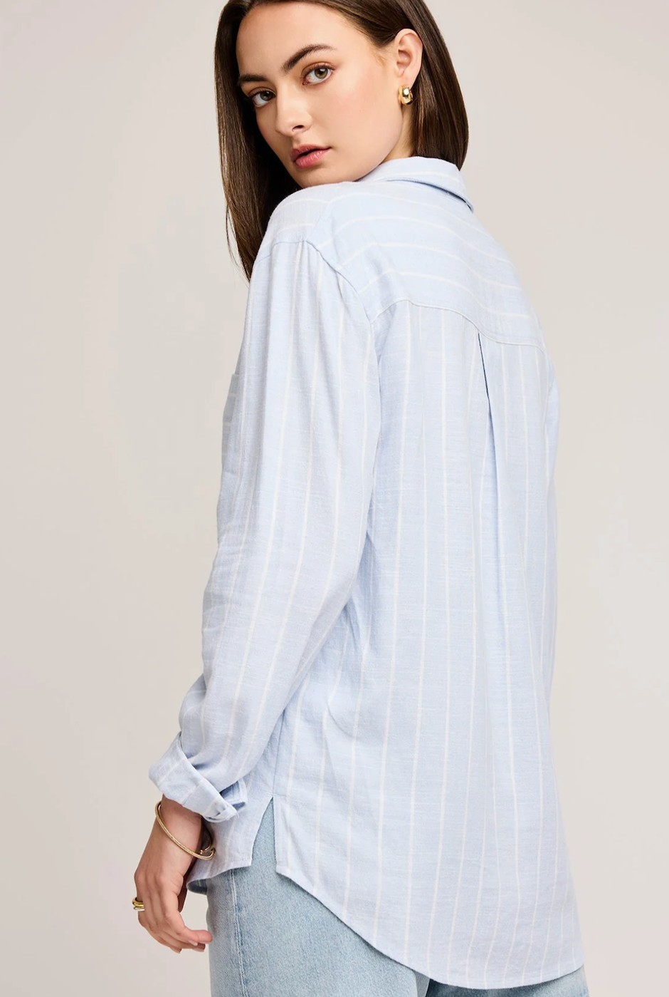 Gentle Fawn Portia Button Down Shirt - Sky Stripe