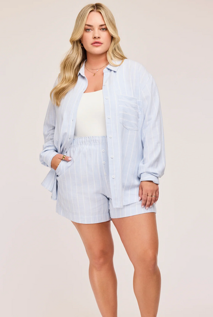 Gentle Fawn Portia Button Down Shirt - Sky Stripe