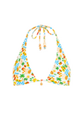 Kulani Kinis Classic Tie Halter Bikini Top - Suncatcher, front product view