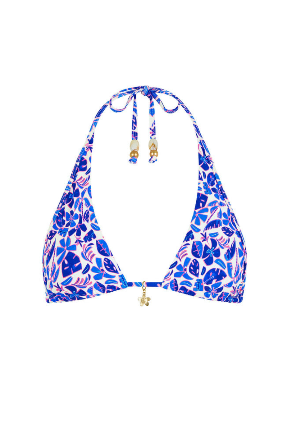 Kulani Kinis Bind Tie Halter Bikini Top - Ocean Colada