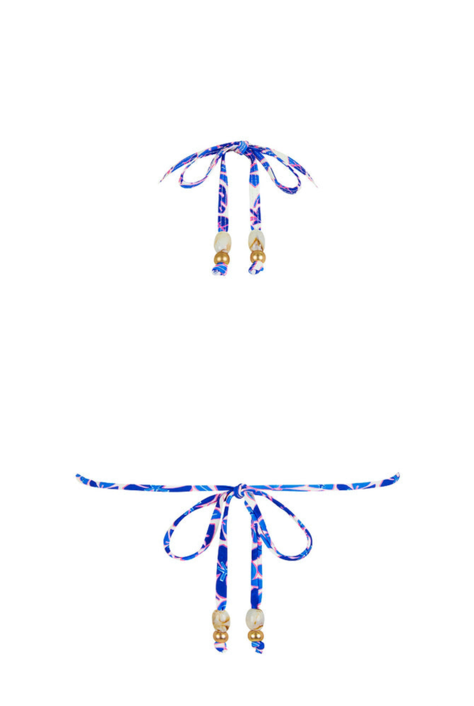 Kulani Kinis Bind Tie Halter Bikini Top - Ocean Colada