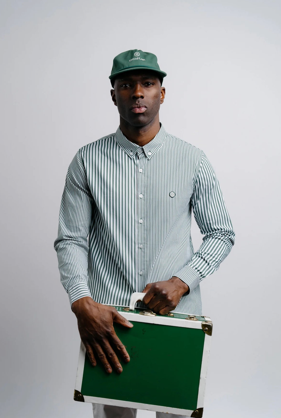 CHAMPLAIN STRIPE DRESS SHIRT - GREEN