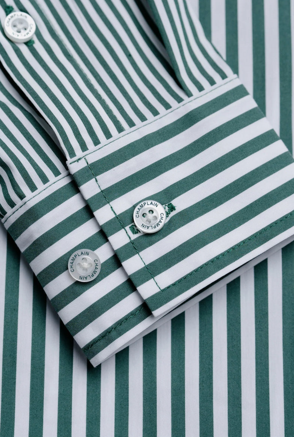 CHAMPLAIN STRIPE DRESS SHIRT - GREEN