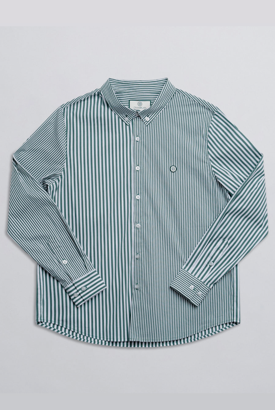 CHAMPLAIN STRIPE DRESS SHIRT - GREEN