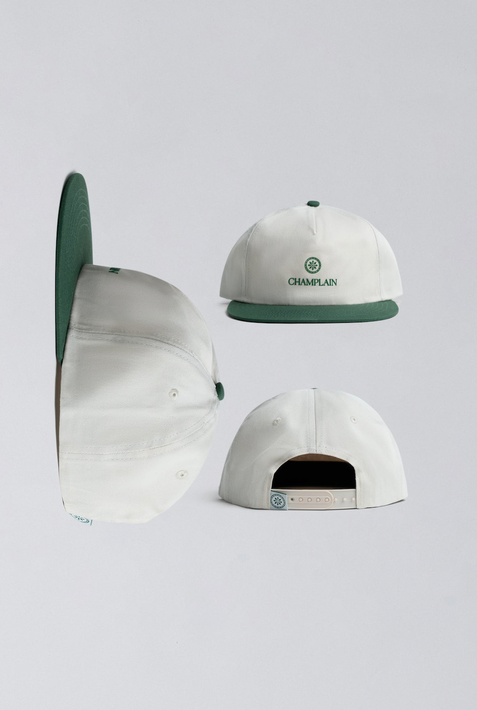 CHAMPLAIN CREAM ON GREEN CHAMPLAIN HAT - ONE SIZE