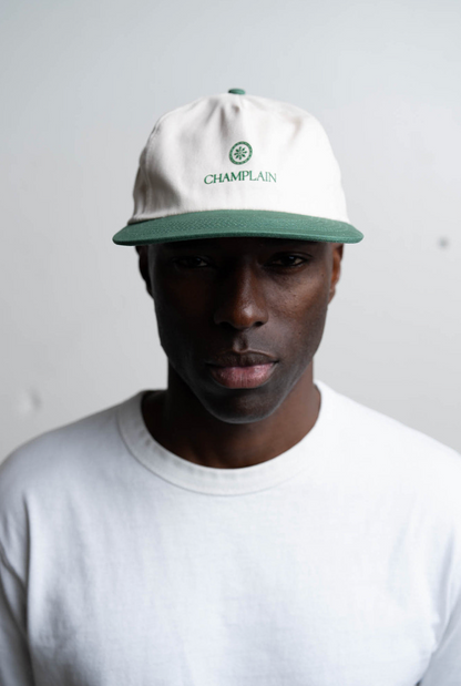 CHAMPLAIN CREAM ON GREEN CHAMPLAIN HAT - ONE SIZE
