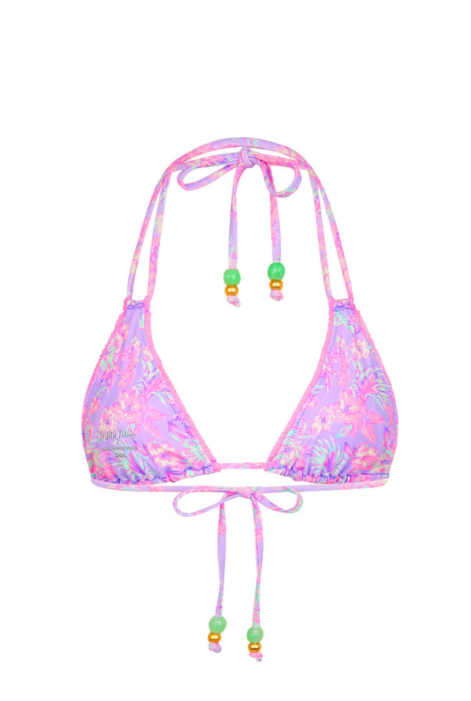 Kulani Kinis Decorative Panel Halter Bikini Top - Lilac Love