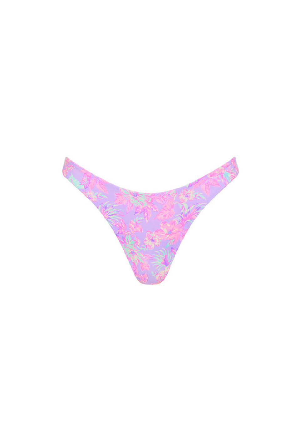 Kulani Kinis Gathered Deep V Thong Bikini Bottom - Lilac Love
