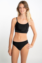 No Blood Azure Bikini Top - Black, front view on model