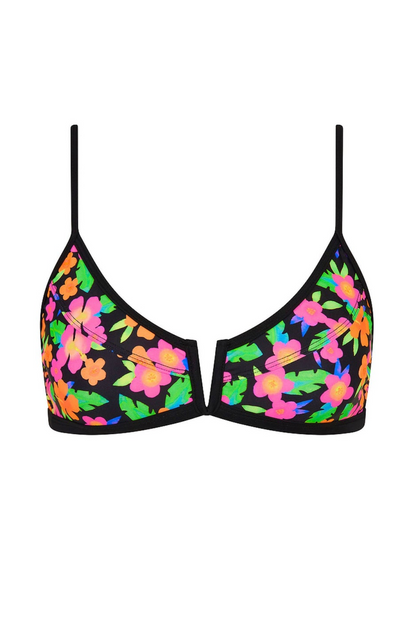 Kulani Kinis Bind Slim V Crop Bikini Top - Midnight Glow