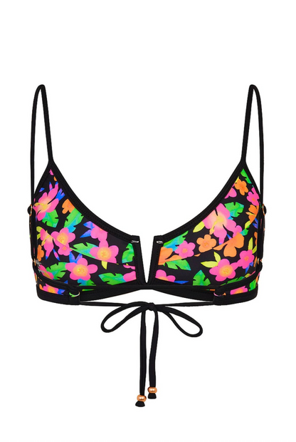 Kulani Kinis Bind Slim V Crop Bikini Top - Midnight Glow