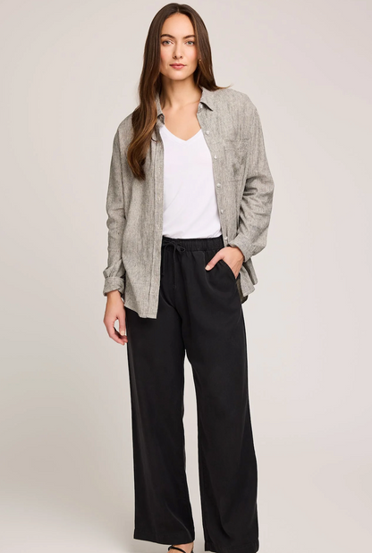 Gentle Fawn Arabella Striped Button Down Shirt - Black Stripe