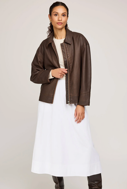 Gentle Fawn Audrey Vegan Leather Jacket - Chocolate