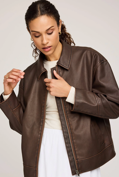 Gentle Fawn Audrey Vegan Leather Jacket - Chocolate