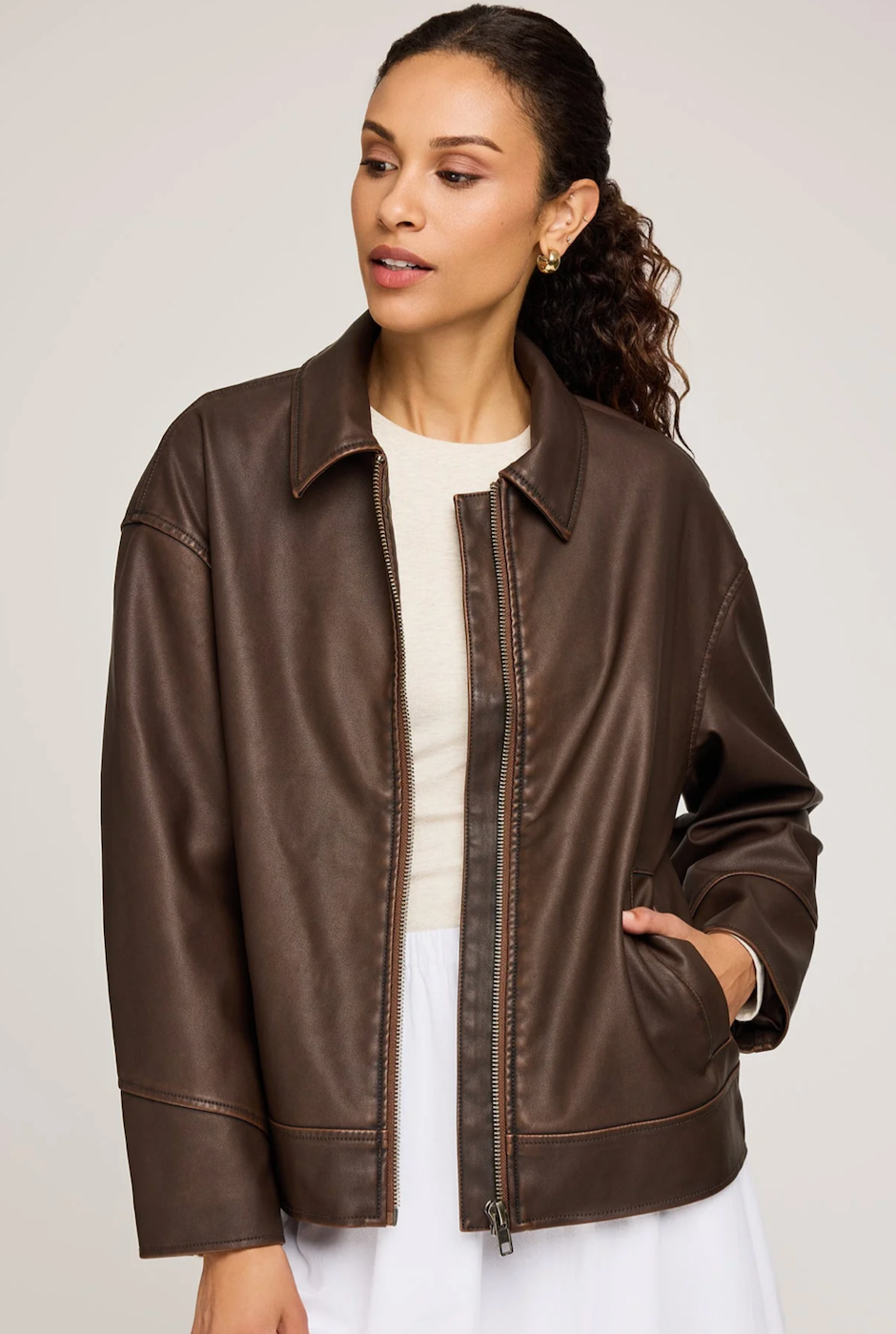 Gentle Fawn Audrey Vegan Leather Jacket - Chocolate