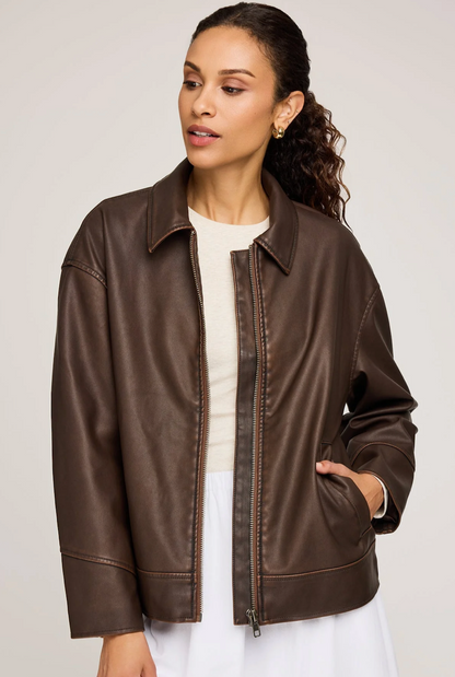 Gentle Fawn Audrey Vegan Leather Jacket - Chocolate
