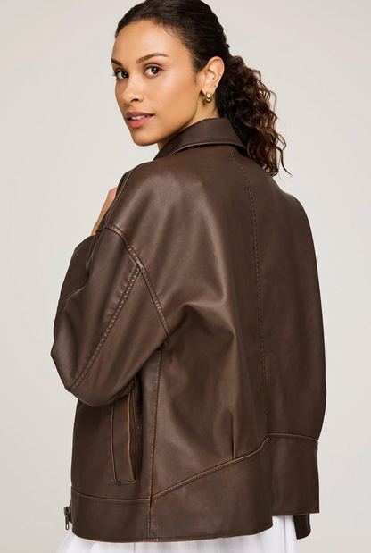 Gentle Fawn Audrey Vegan Leather Jacket - Chocolate